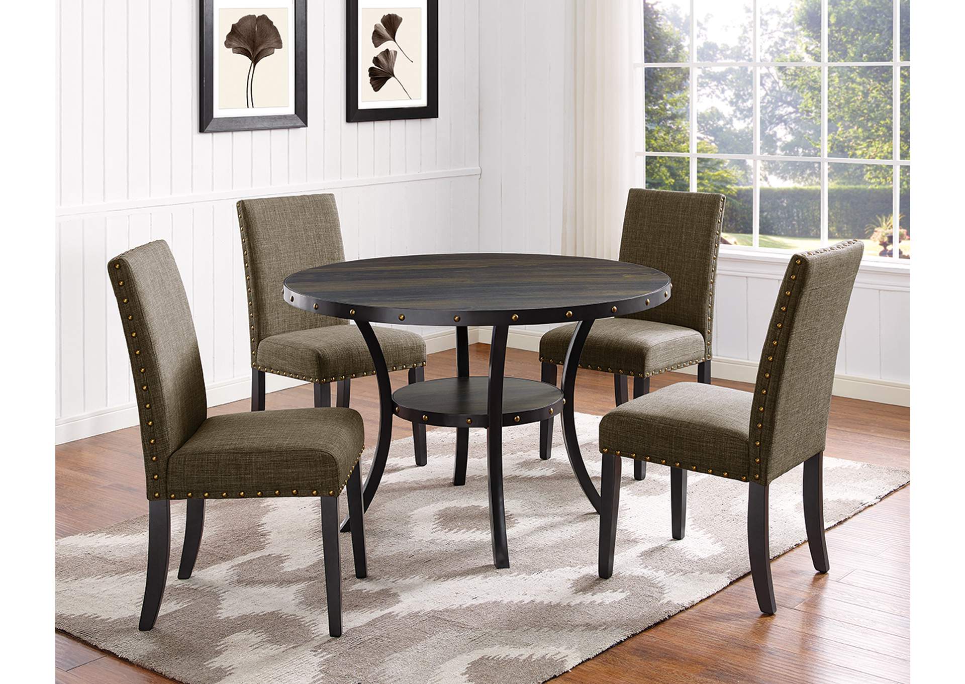 Brown 5-Piece Gaucho 48" Dining Set,Mainline