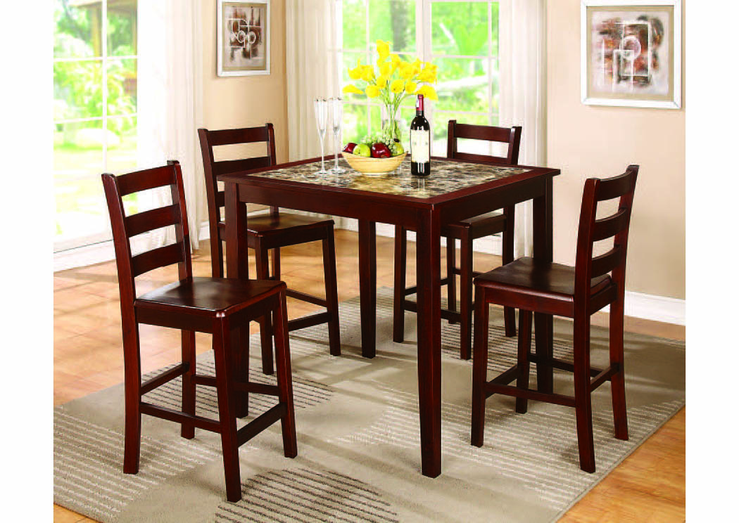 5-Piece 38X38 Tapas Counter Height Dining Set,Mainline