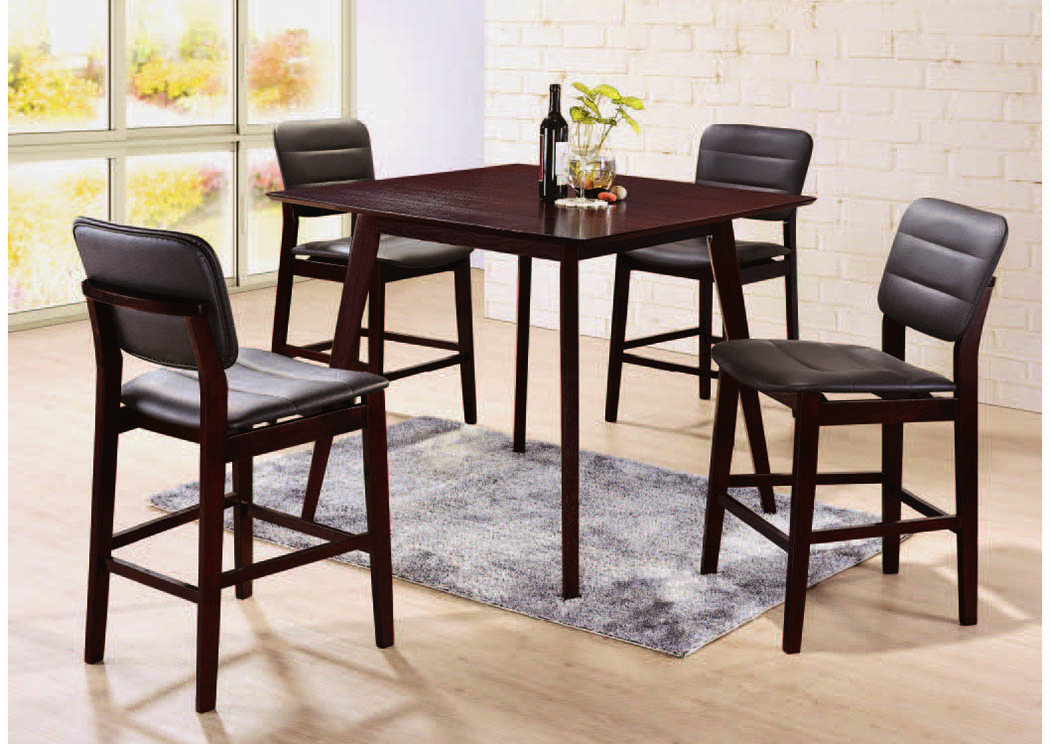 Urbana Espresso 5-Pc Pub Set (40" x 40"),Mainline