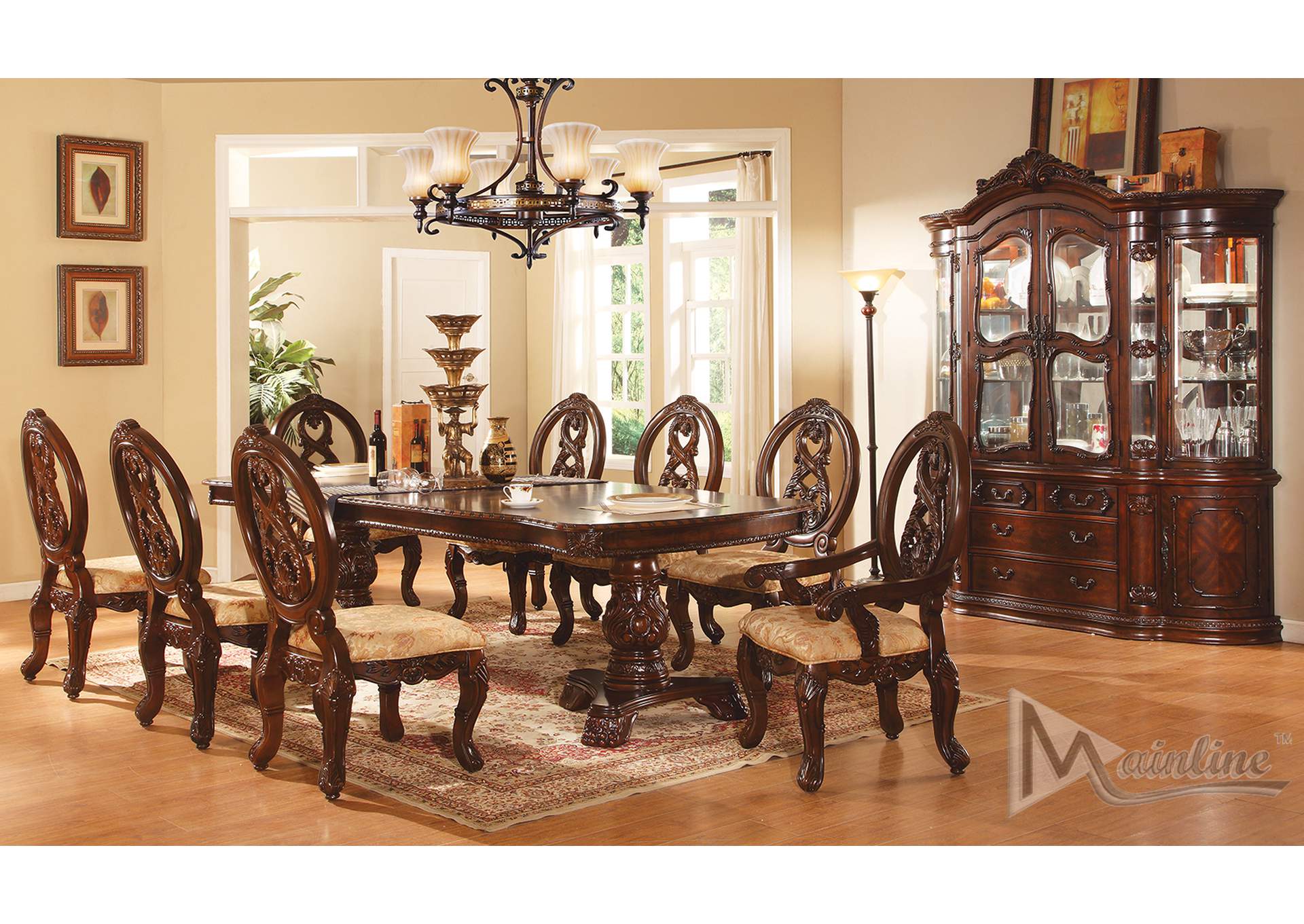 7-Piece Buckingham 118X46 Dining Set,Mainline