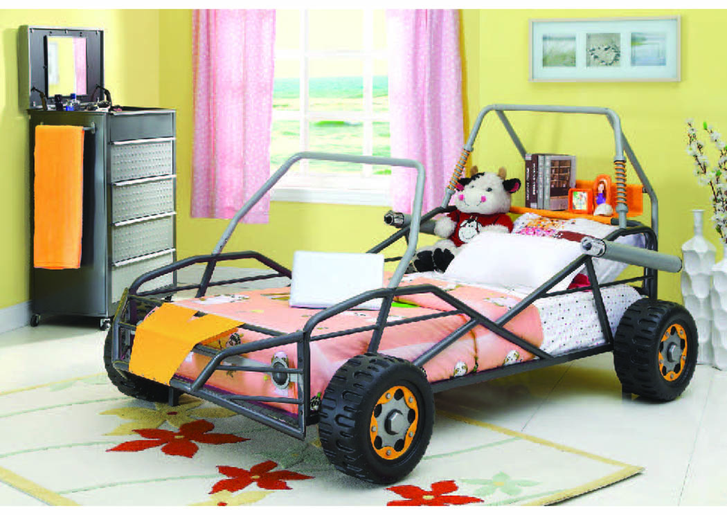 Beach Buggy Gunmetal & Orange Twin Bed,Mainline