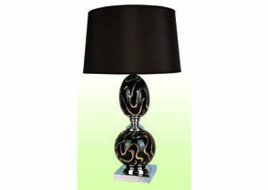 Obsidian Black & Chrome 28" Table Lamp (Set of 2)