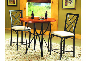 Image for Mosaic Medium Oak 36" Round Mosaic Pub Table