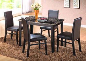 Image for Market St. Ebony Wood 48”x30” Dining Table w/Faux Marble