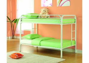 Image for Twin/Twin White Metal Bunkbed