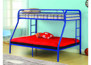 Image for Twin/Full Blue Metal Bunkbed