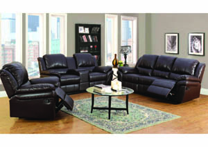 Image for Tango Dark Chocolate Bonded Leather Motion Loveseat w/Console Loveseat