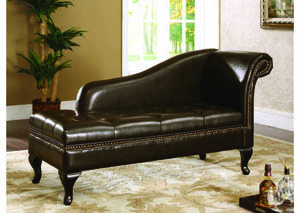 Image for Chaise Lounge w/ Nailhead & Storage