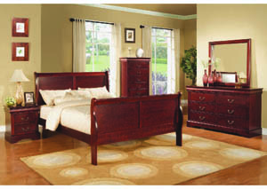 Image for Cherry Louisville Queen Sleigh Bed
