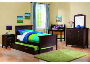 Image for Momo Chocolate Twin Panel Bed