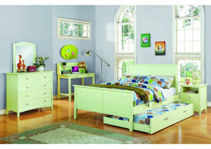 Image for Lulu Pistachio Cream Twin Panel Bed