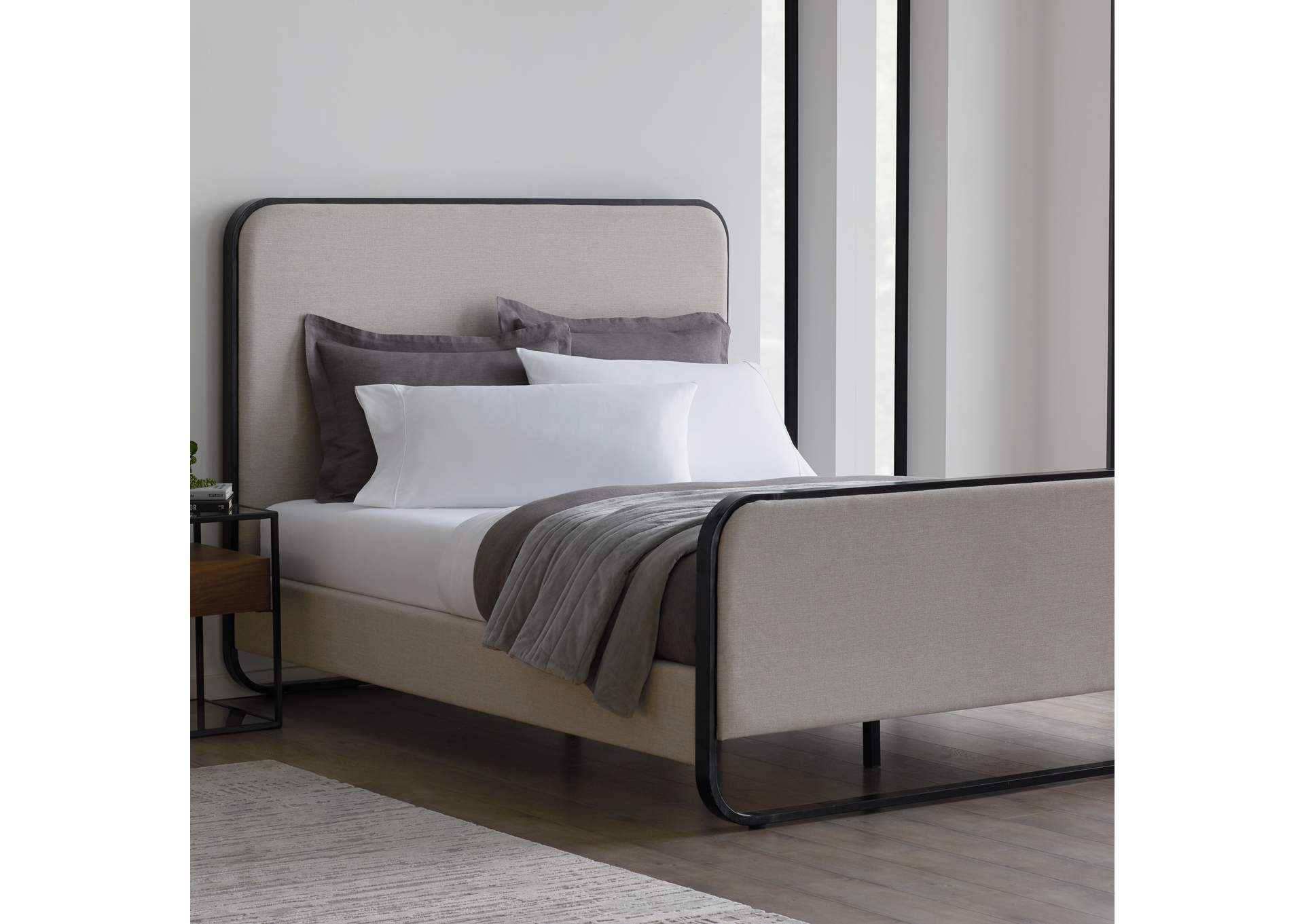 Malouf Charcoal Godfrey Designer Full Bed,Malouf