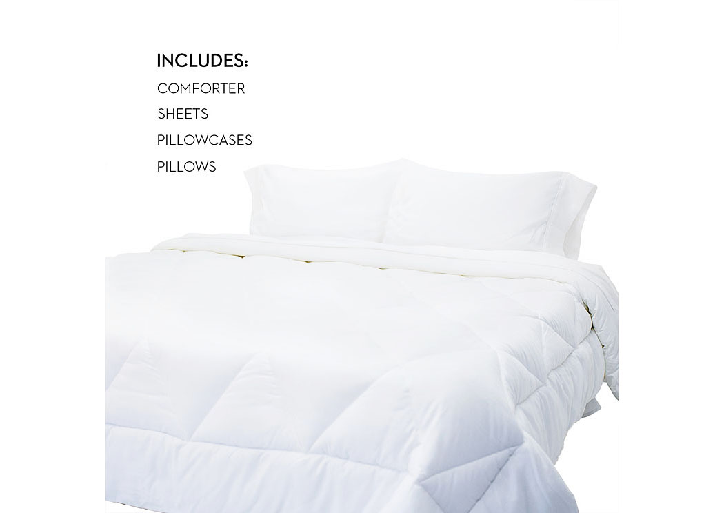 Malouf Full Woven Bed in a Bag Complete Bedding Set,ABF Malouf