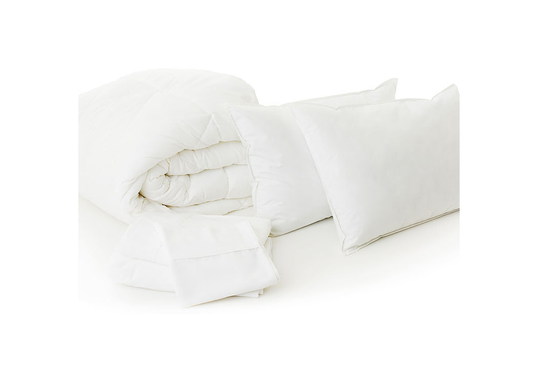 Malouf Twin White Woven Bed in a Bag Complete Bedding Set,ABF Malouf
