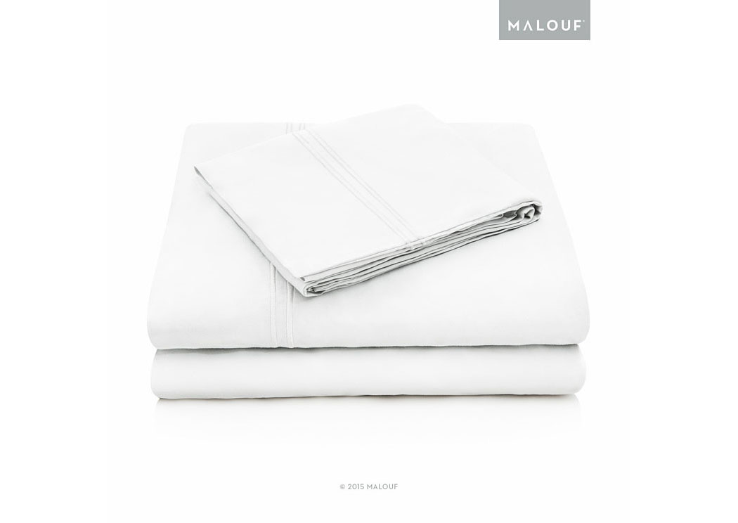 Malouf Rayon White King Pillowcase Set,ABF Malouf