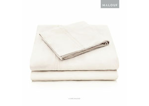 Malouf Rayon Ivory King Pillowcase Set