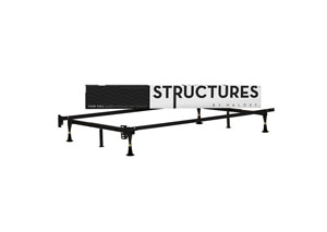Image for Structures Twin/Full Adjustable Metal Bed Frame w/ Rug Rollers