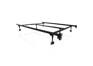 Structures Universal Low Profile 8-Leg Heavy Duty Adjustable Metal Bed Frame w/ Glides