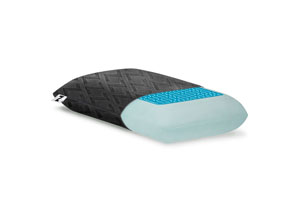 Image for Z Gel-Infused Dough Memory Foam Travel Pillow w/ Double Z Gel Liquid Gel Packets