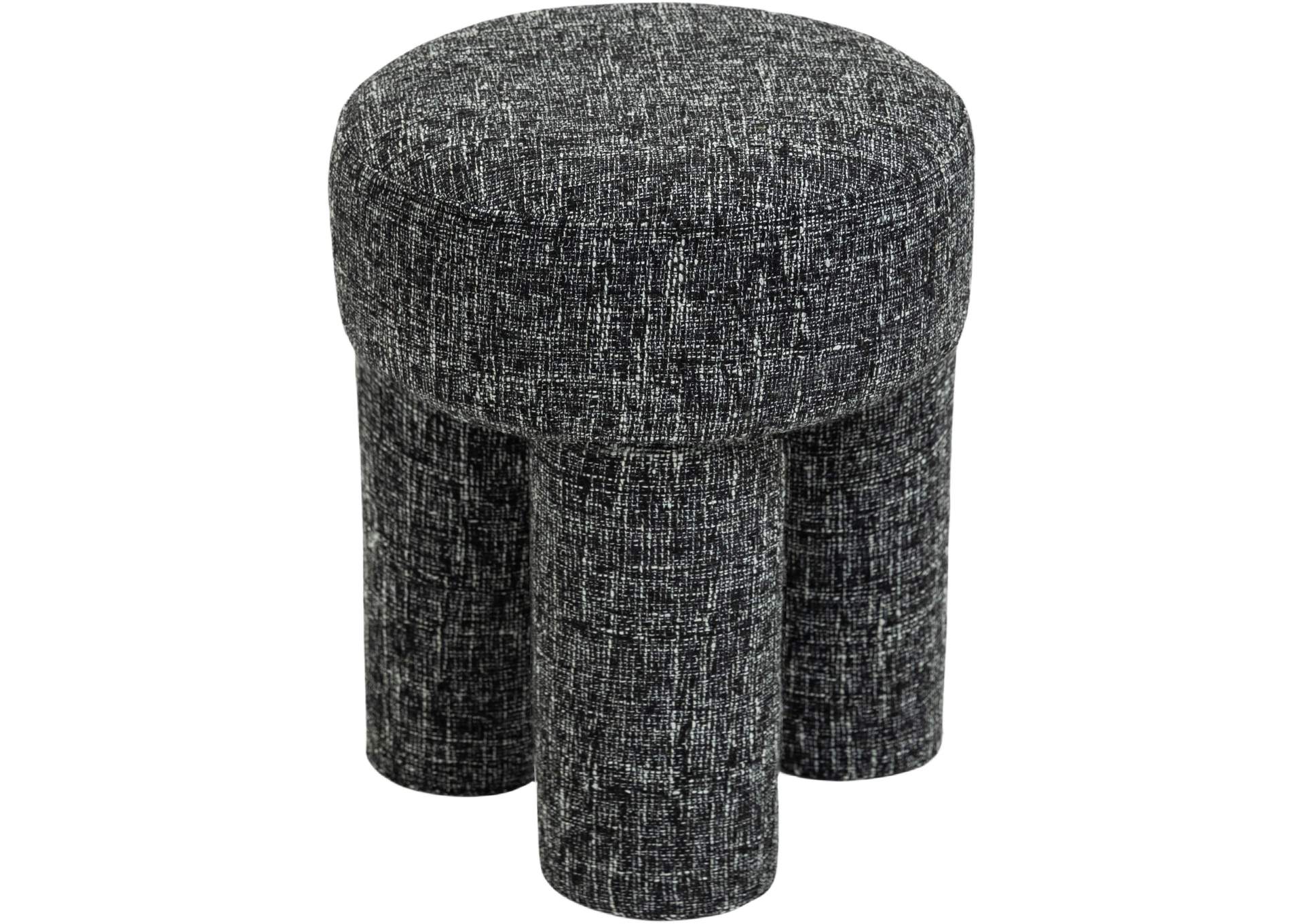 Larson Black Polyester Fabric Ottoman - Stool,Meridian Furniture