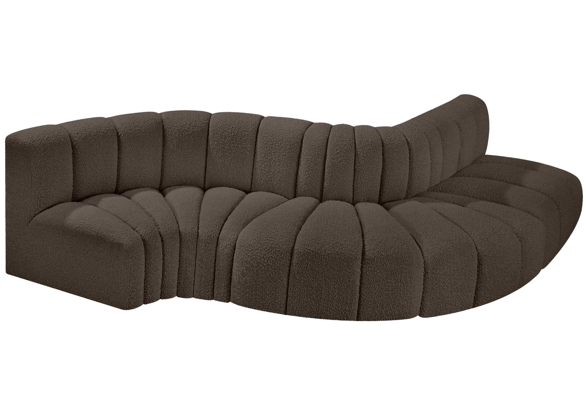 Arc Brown Boucle Fabric Modular Sofa,Meridian Furniture