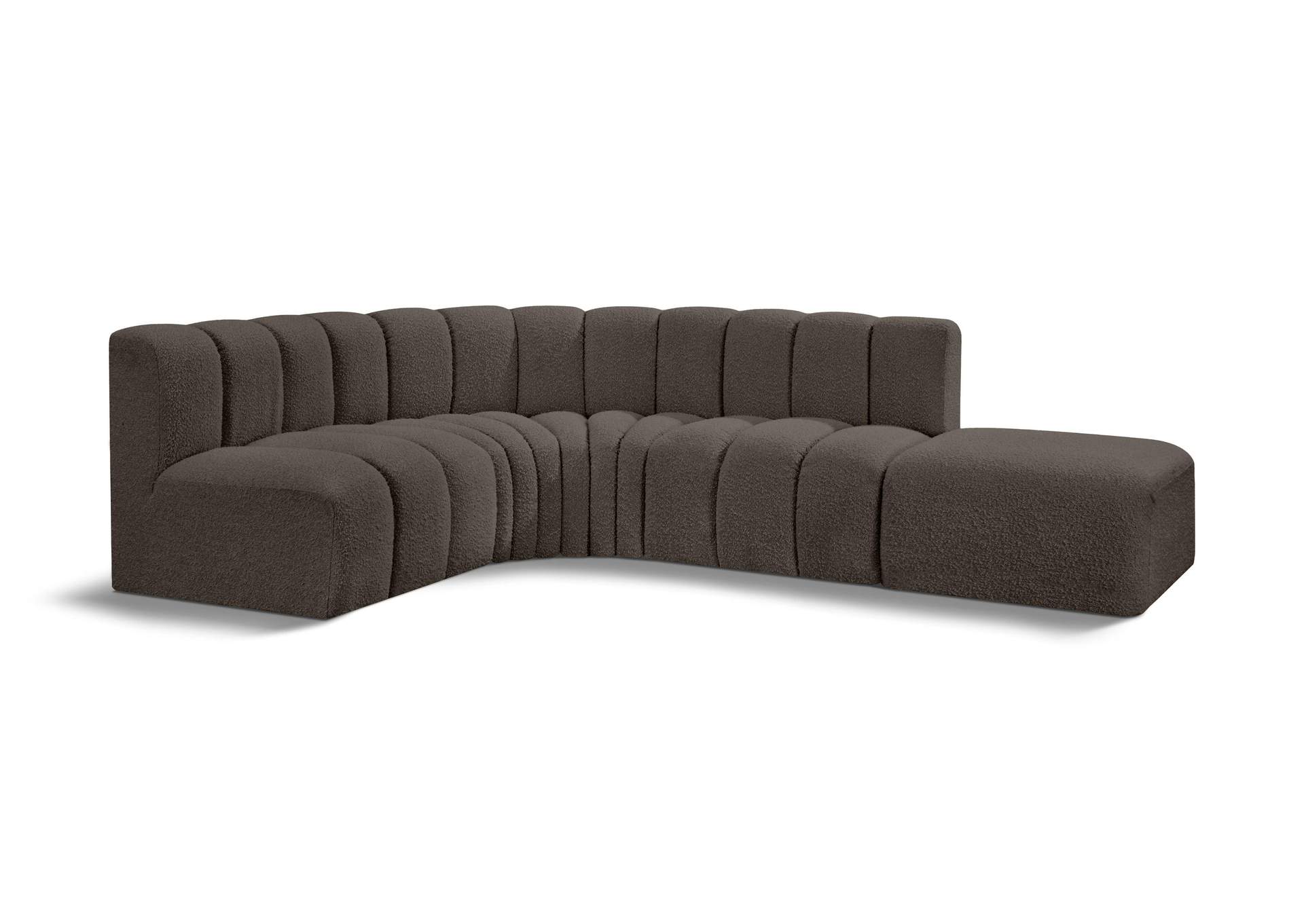 Arc Brown Boucle Fabric Modular Sofa,Meridian Furniture