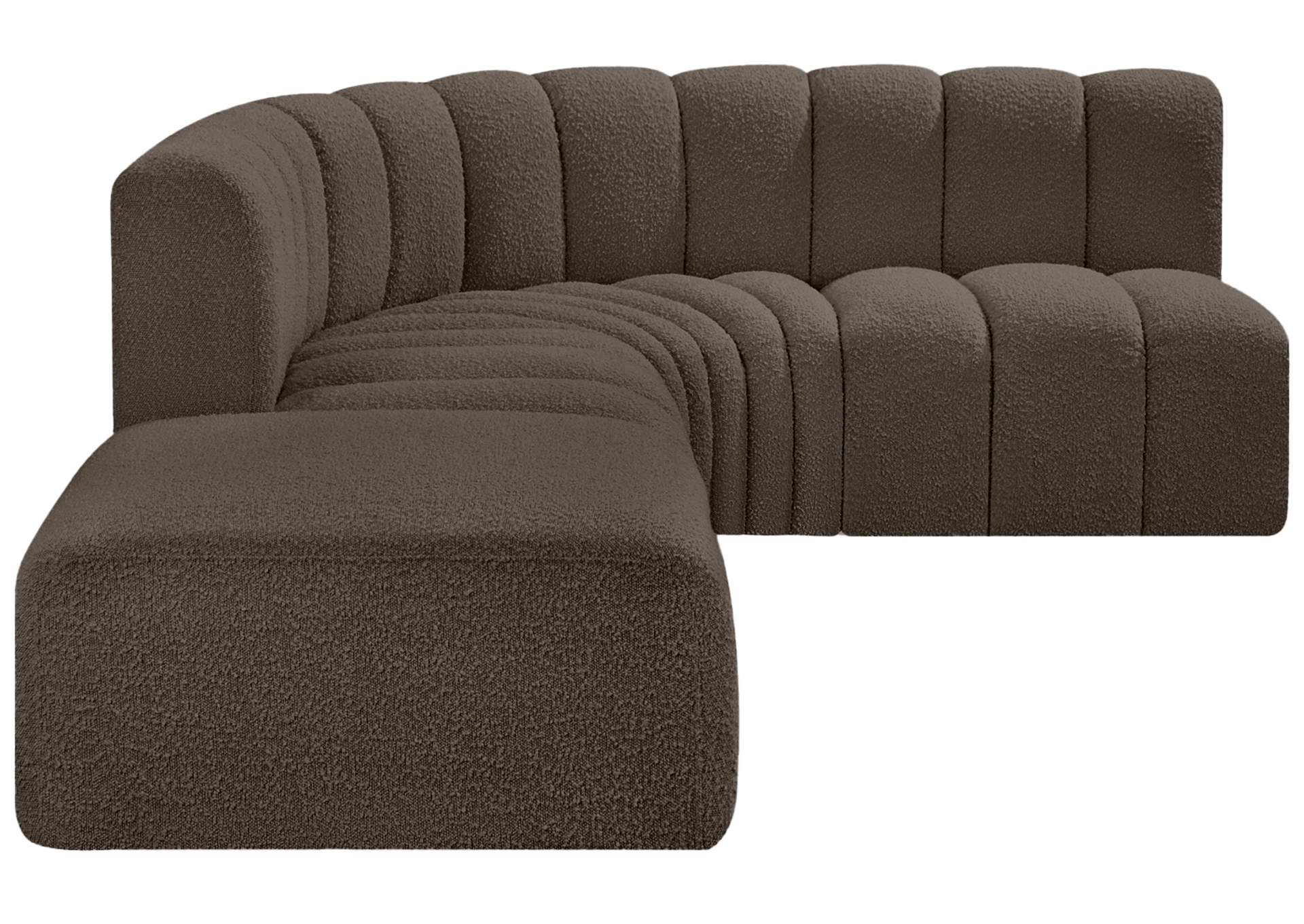 Arc Brown Boucle Fabric Modular Sofa,Meridian Furniture