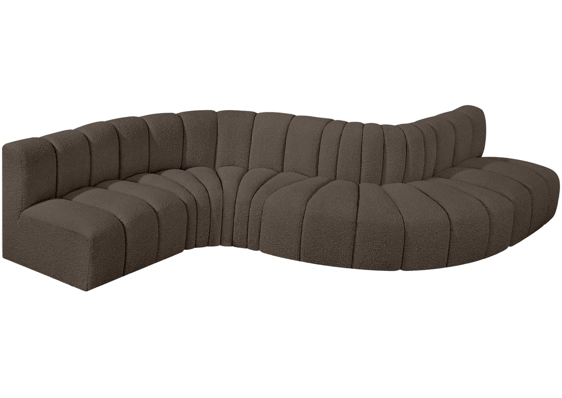 Arc Brown Boucle Fabric Modular Sofa,Meridian Furniture