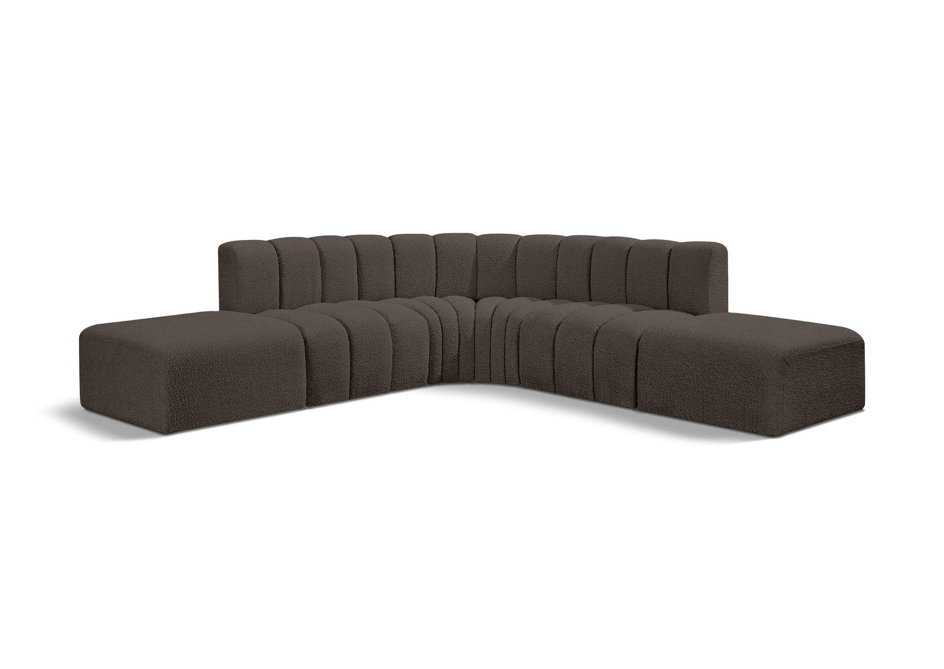 Arc Brown Boucle Fabric Modular Sofa,Meridian Furniture