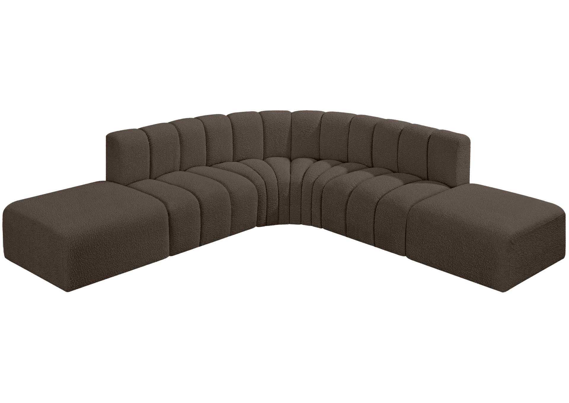 Arc Brown Boucle Fabric Modular Sofa,Meridian Furniture