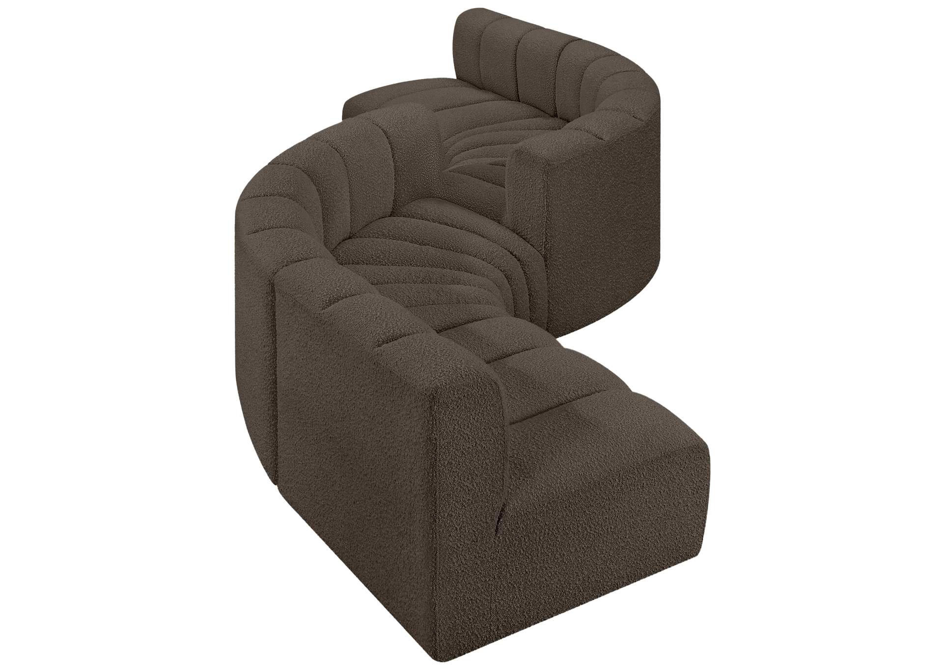 Arc Brown Boucle Fabric Modular Sofa,Meridian Furniture