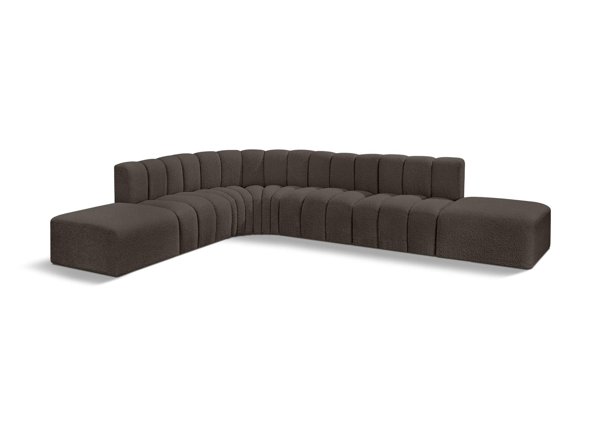 Arc Brown Boucle Fabric Modular Sofa,Meridian Furniture