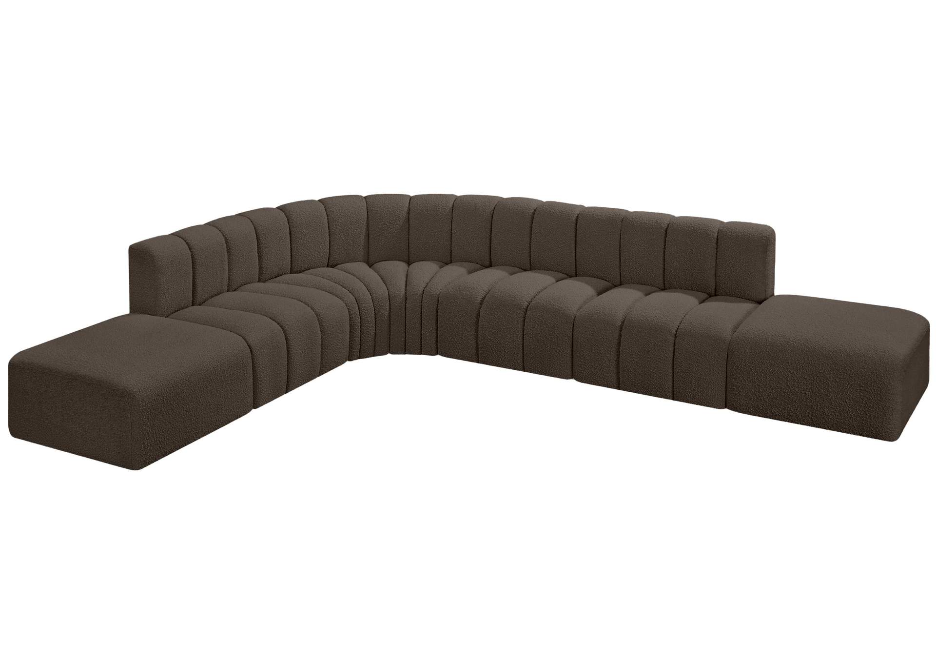 Arc Brown Boucle Fabric Modular Sofa,Meridian Furniture