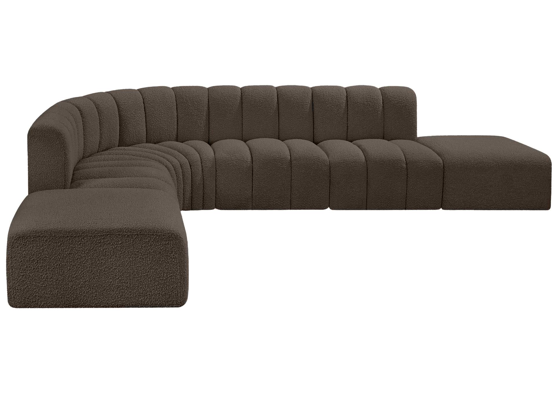 Arc Brown Boucle Fabric Modular Sofa,Meridian Furniture