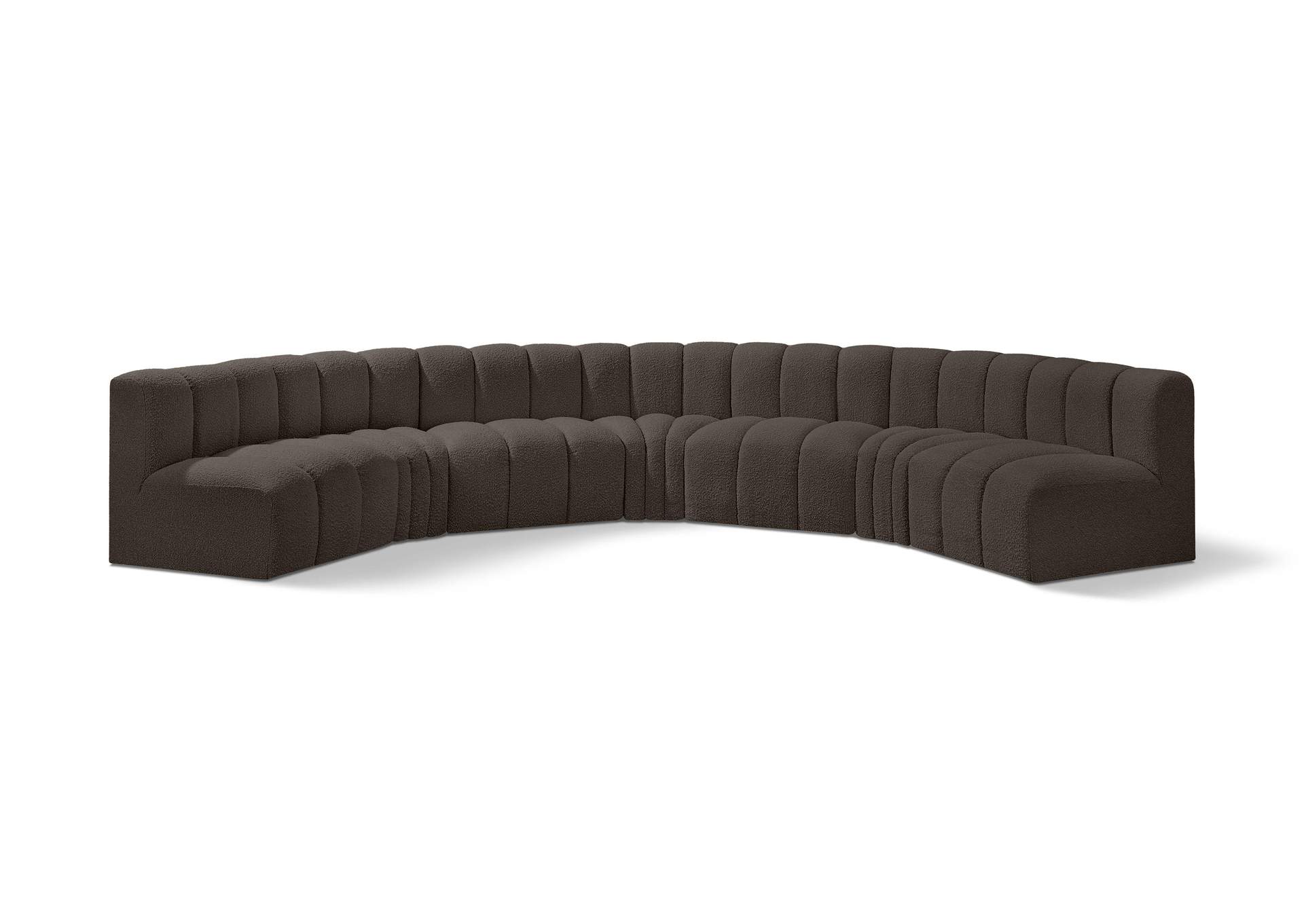 Arc Brown Boucle Fabric Modular Sofa,Meridian Furniture