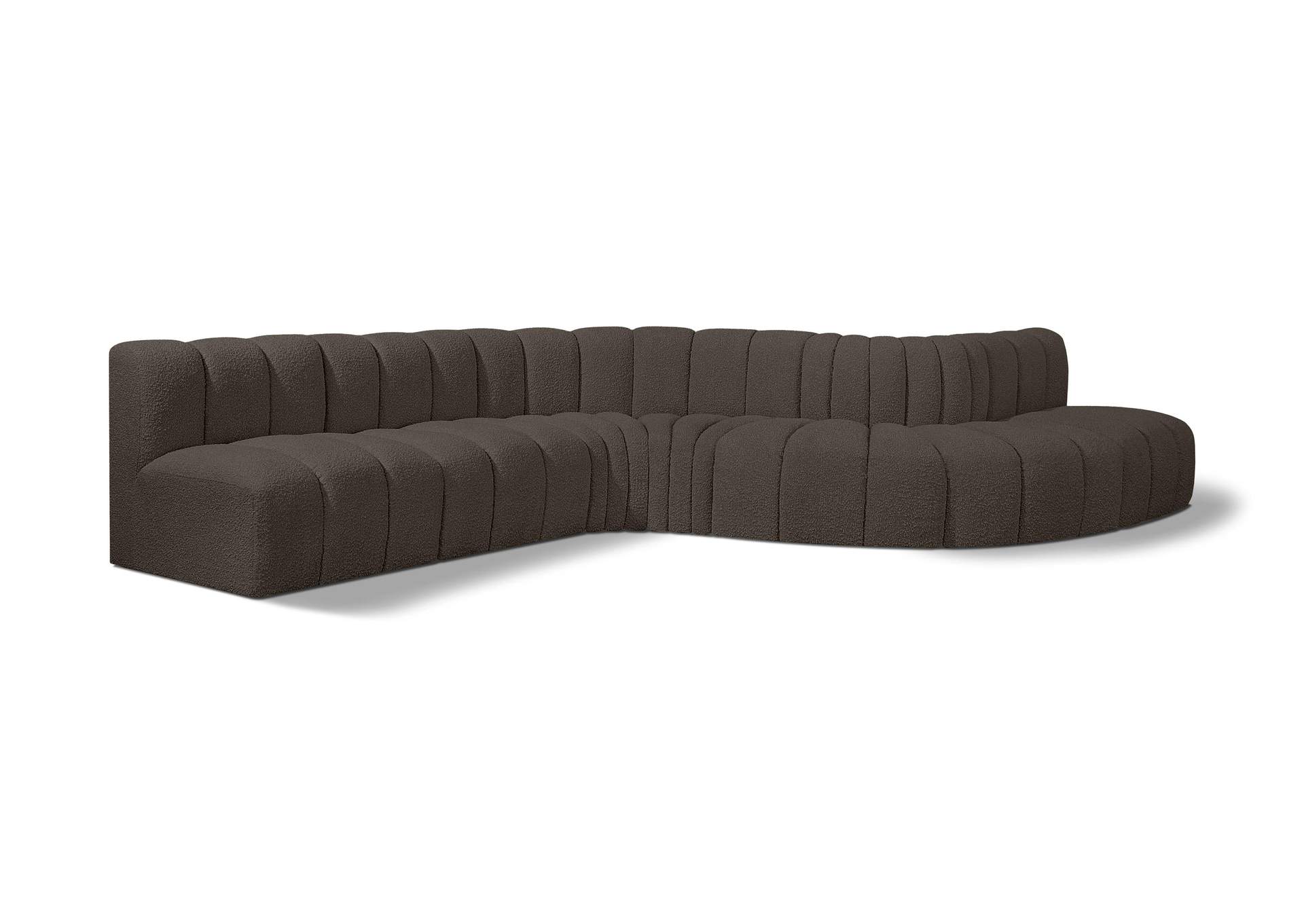 Arc Brown Boucle Fabric Modular Sofa,Meridian Furniture