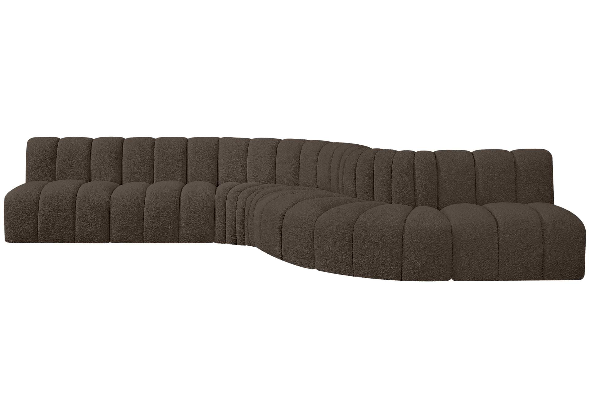 Arc Brown Boucle Fabric Modular Sofa,Meridian Furniture