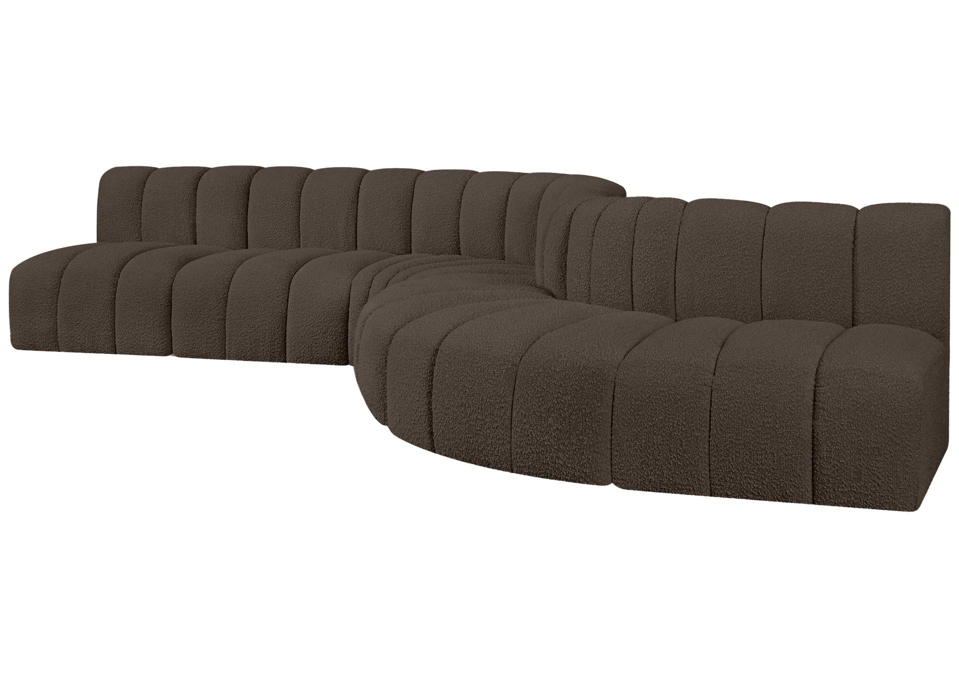 Arc Brown Boucle Fabric Modular Sofa,Meridian Furniture