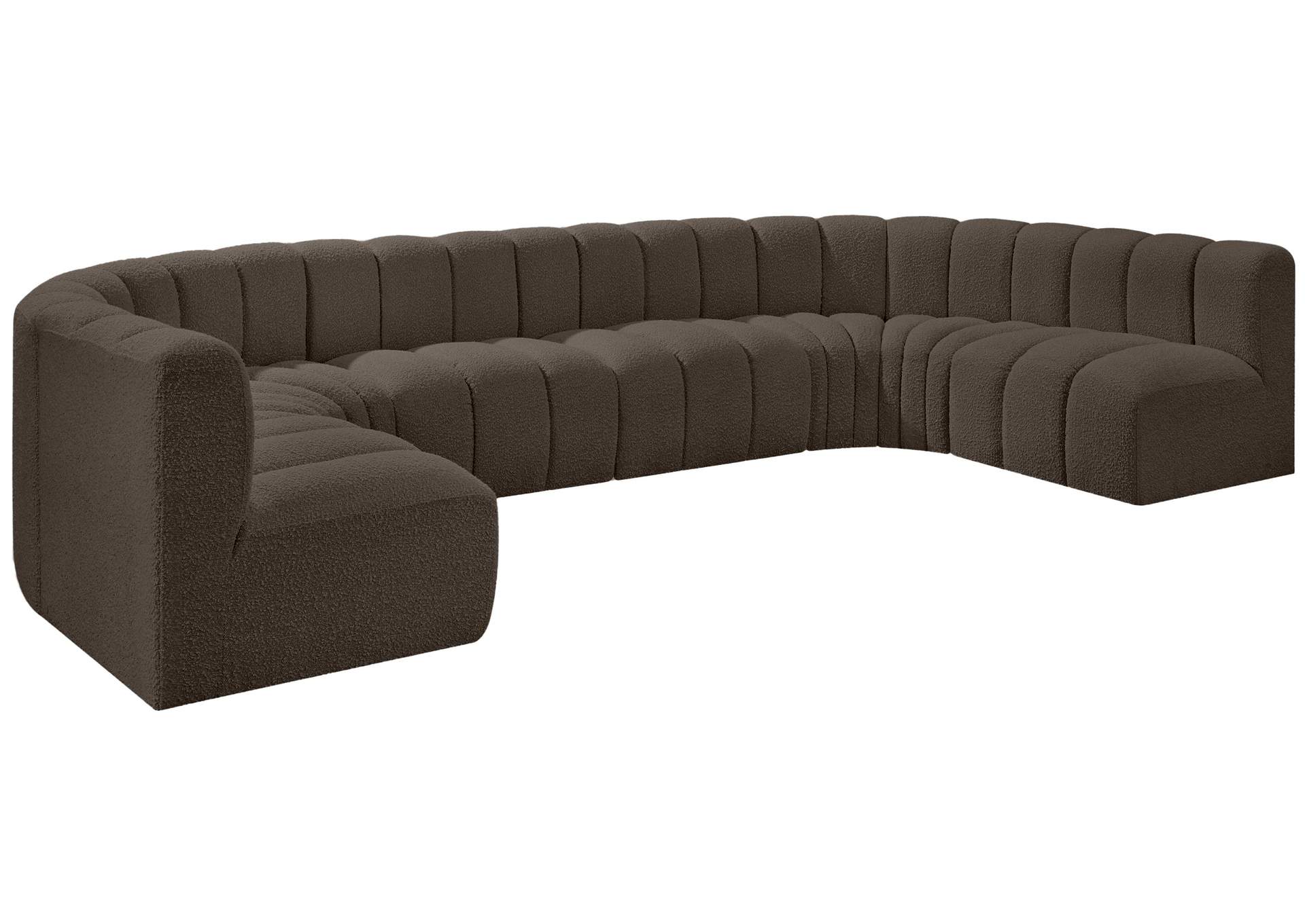 Arc Brown Boucle Fabric Modular Sofa,Meridian Furniture