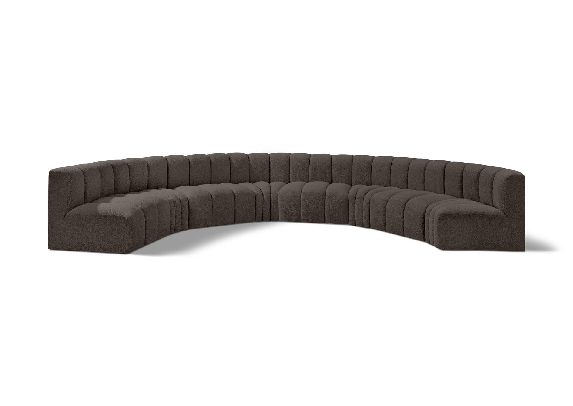 Arc Brown Boucle Fabric Modular Sofa,Meridian Furniture