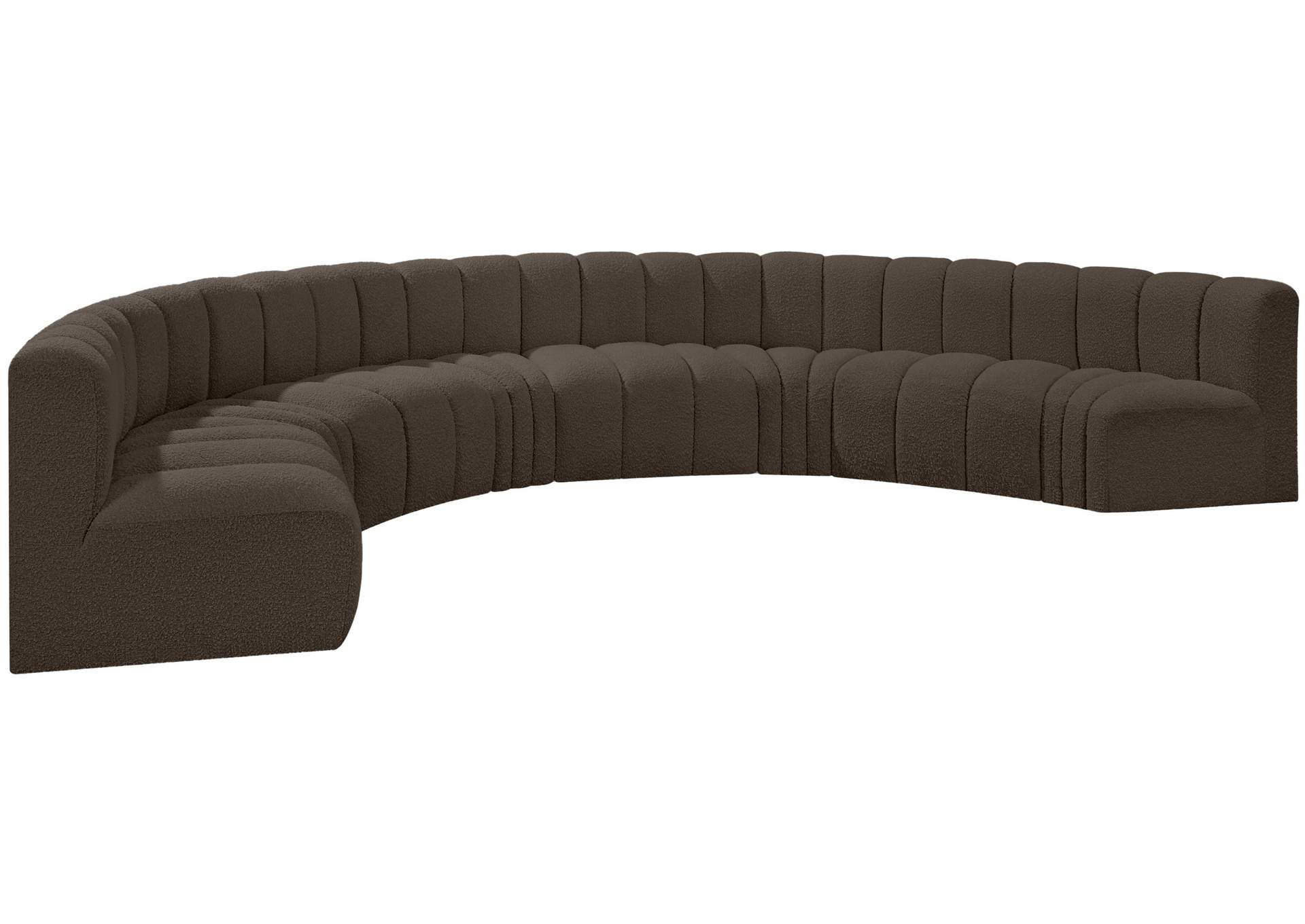 Arc Brown Boucle Fabric Modular Sofa,Meridian Furniture