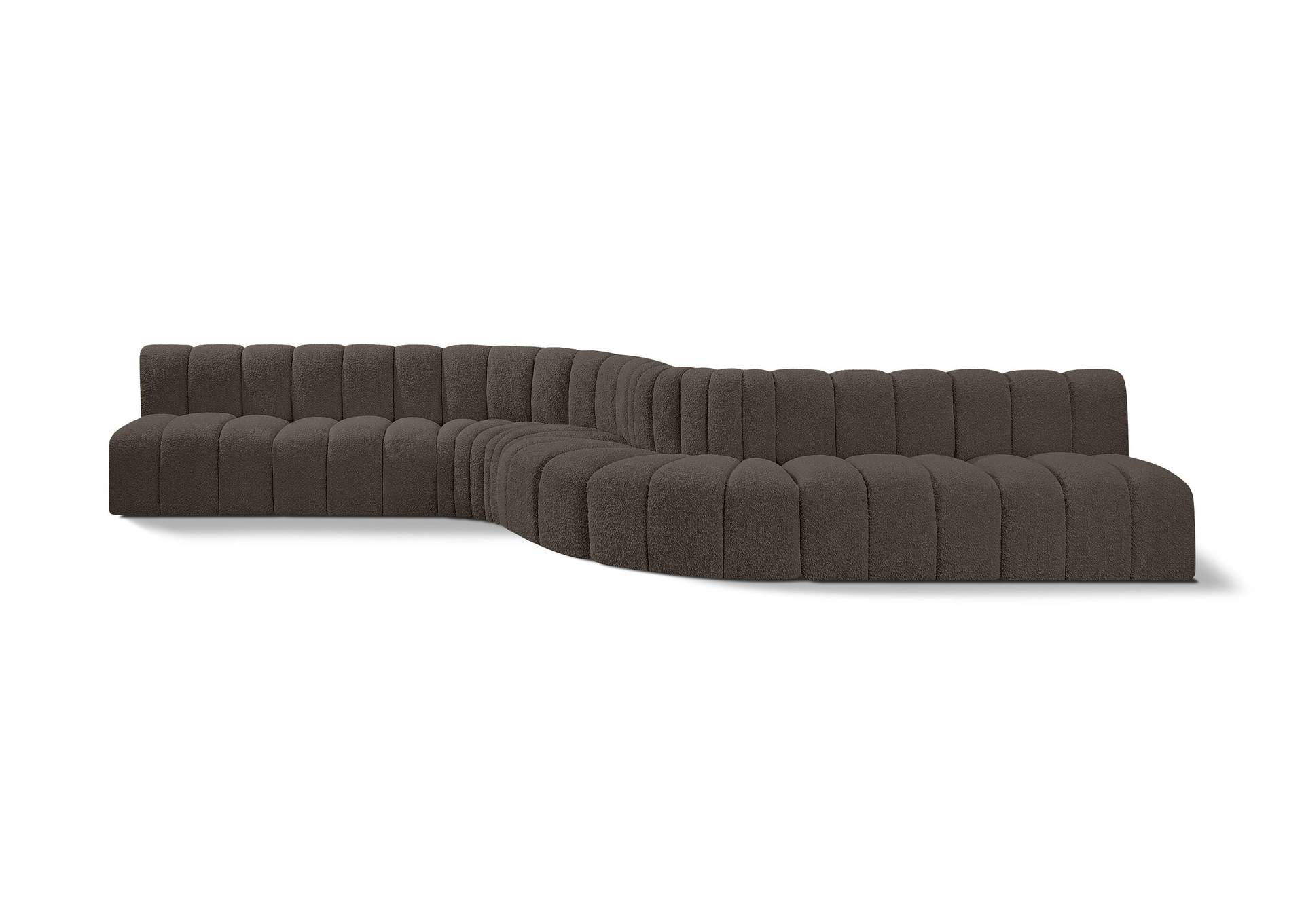 Arc Brown Boucle Fabric Modular Sofa,Meridian Furniture