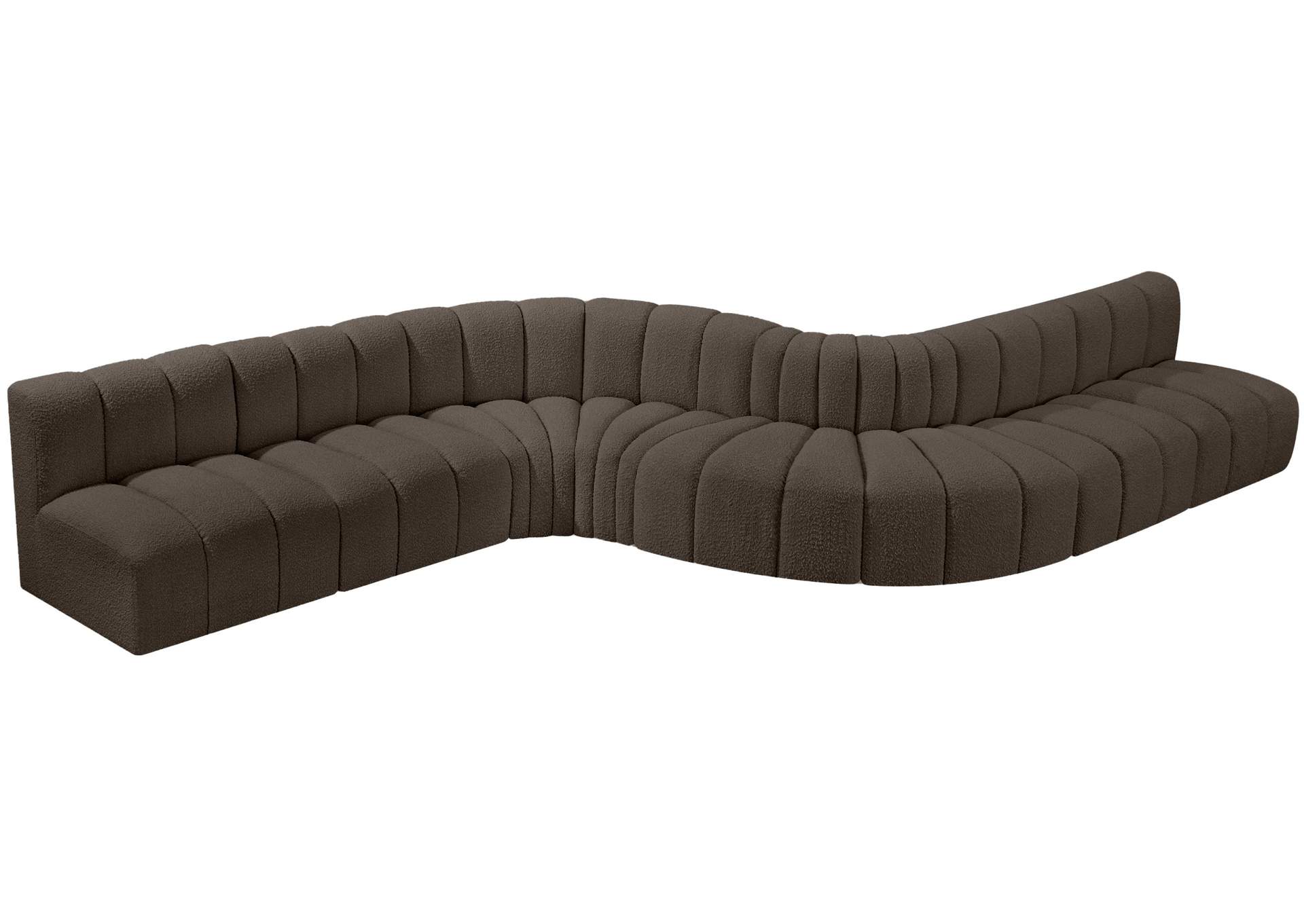 Arc Brown Boucle Fabric Modular Sofa,Meridian Furniture