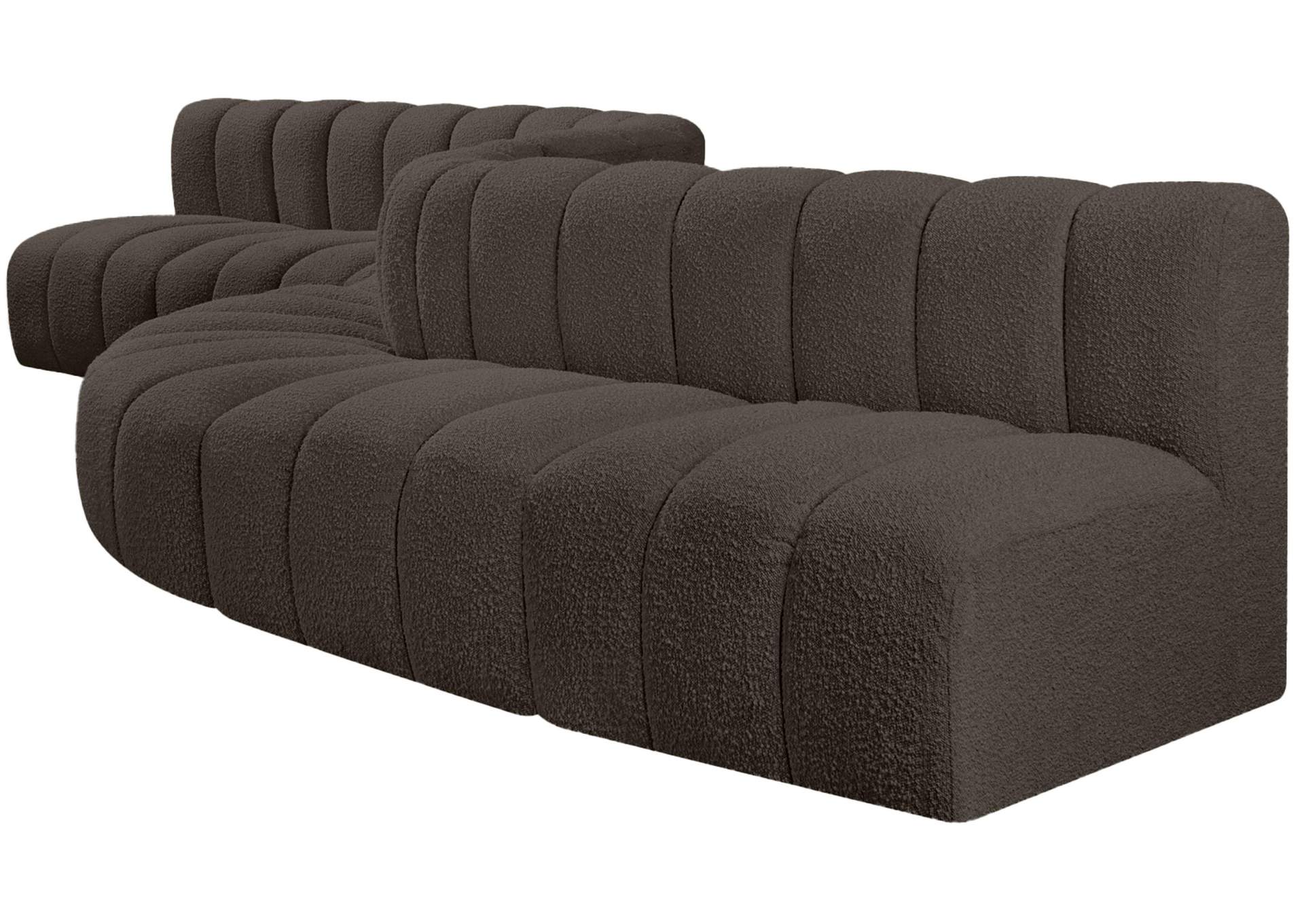 Arc Brown Boucle Fabric Modular Sofa,Meridian Furniture