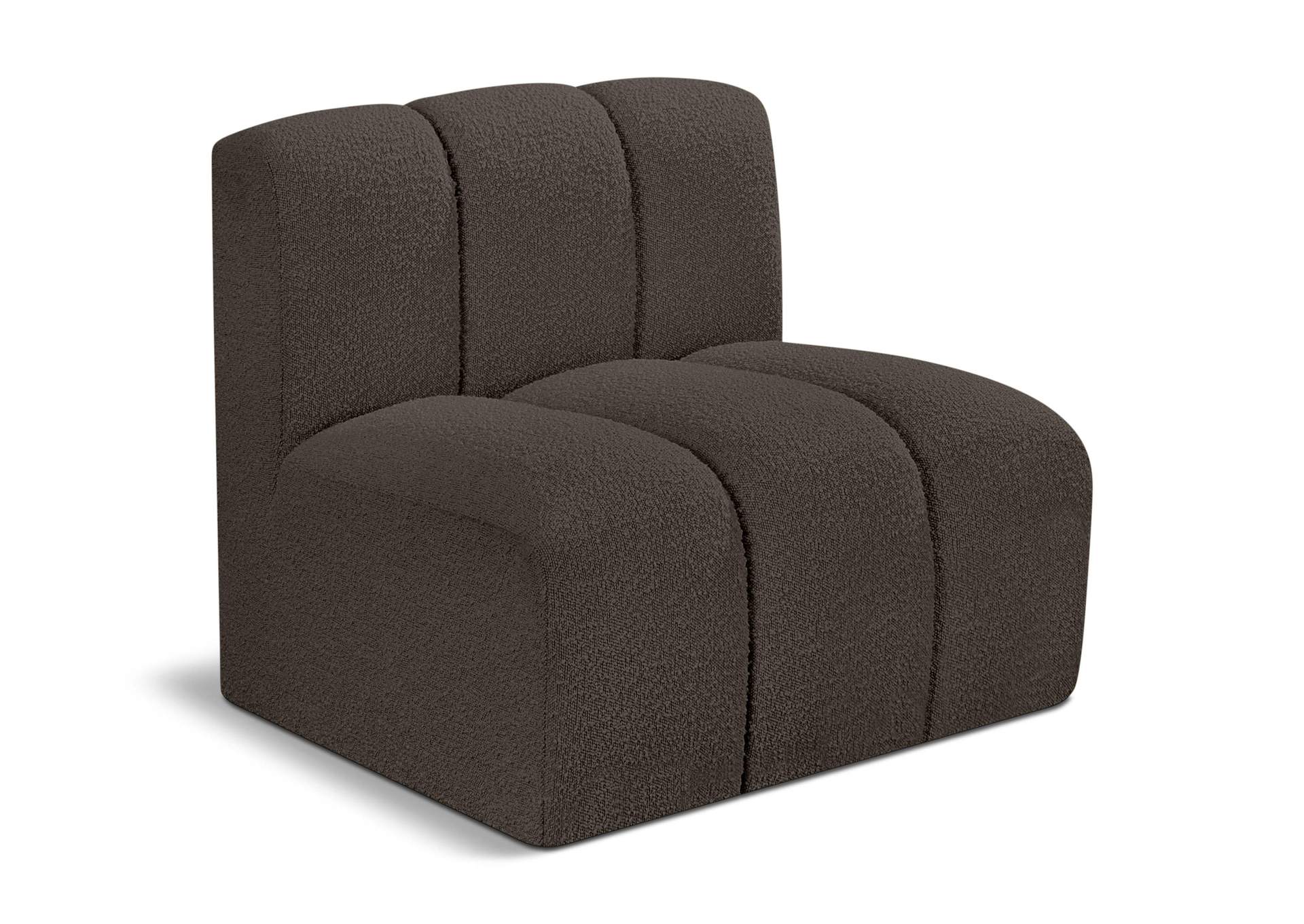 Arc Brown Boucle Fabric Straight Chair,Meridian Furniture