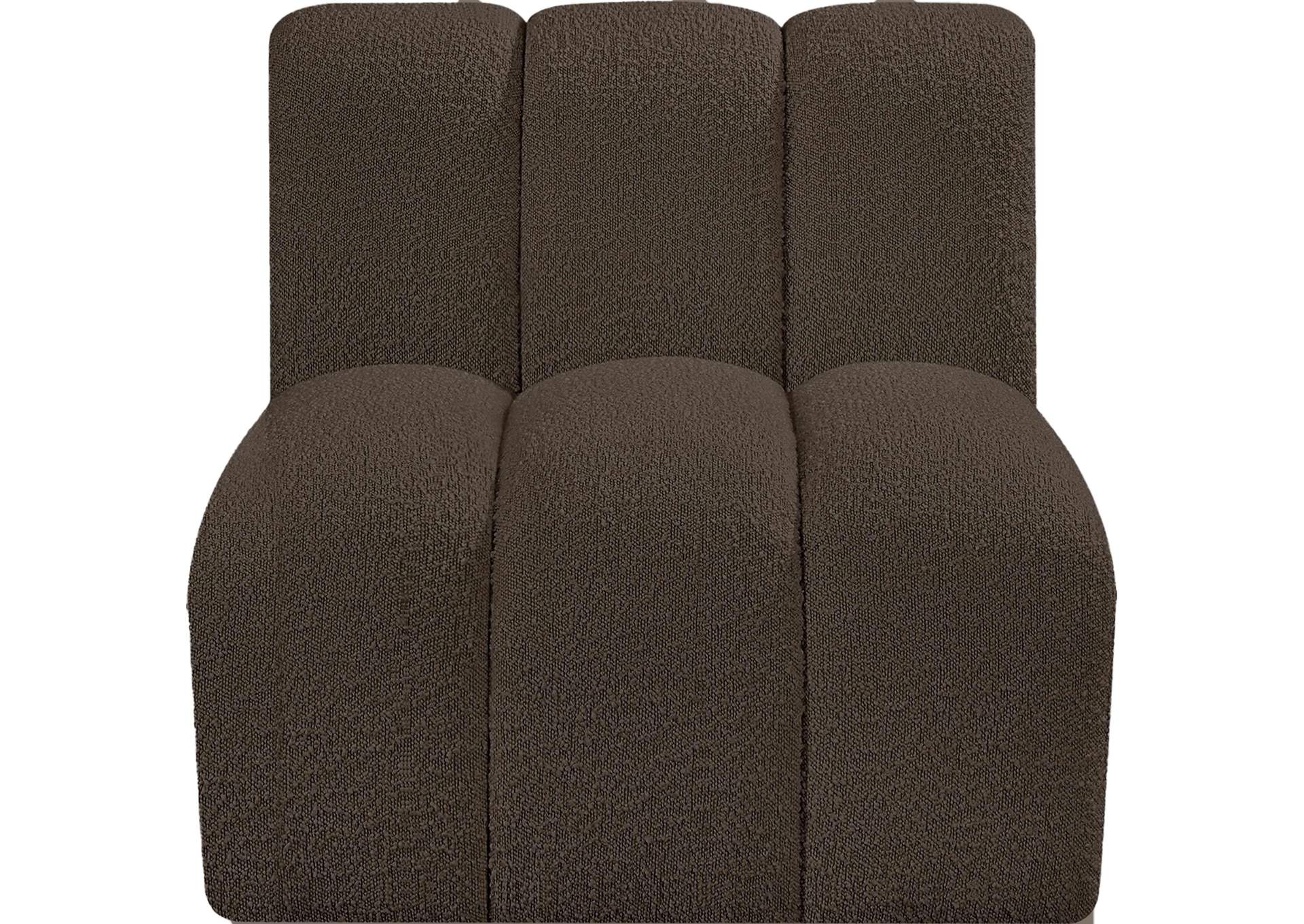 Arc Brown Boucle Fabric Straight Chair,Meridian Furniture