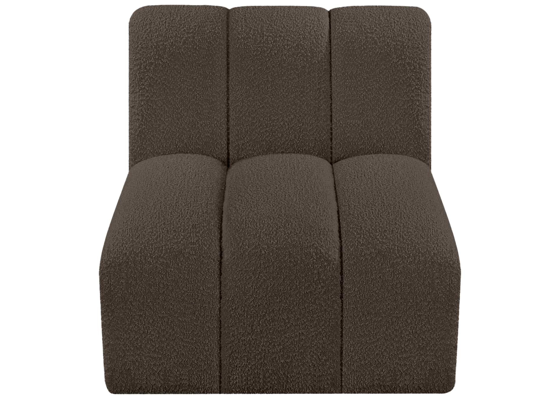 Arc Brown Boucle Fabric Straight Chair,Meridian Furniture