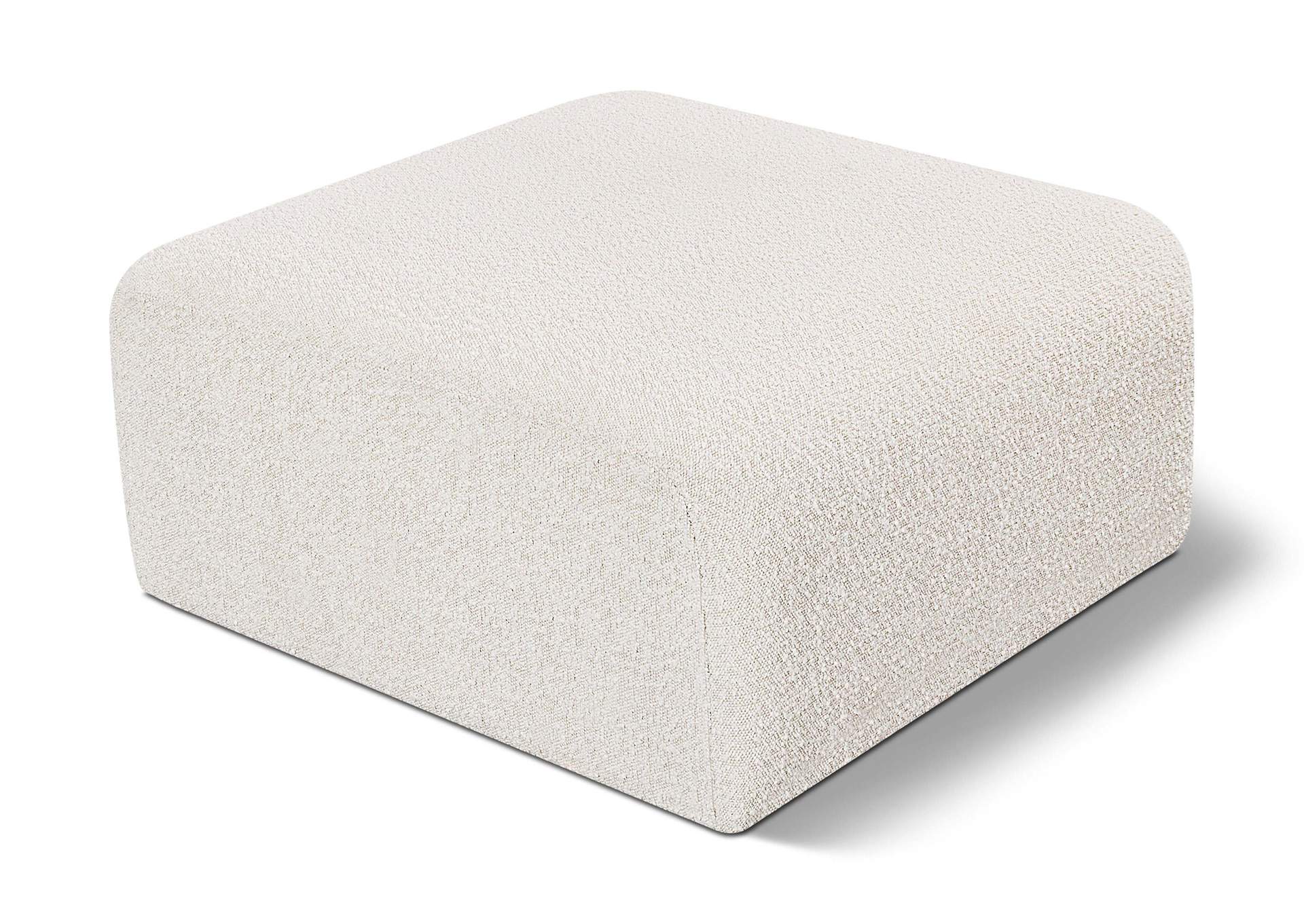 Arc Cream Boucle Fabric Ottoman,Meridian Furniture