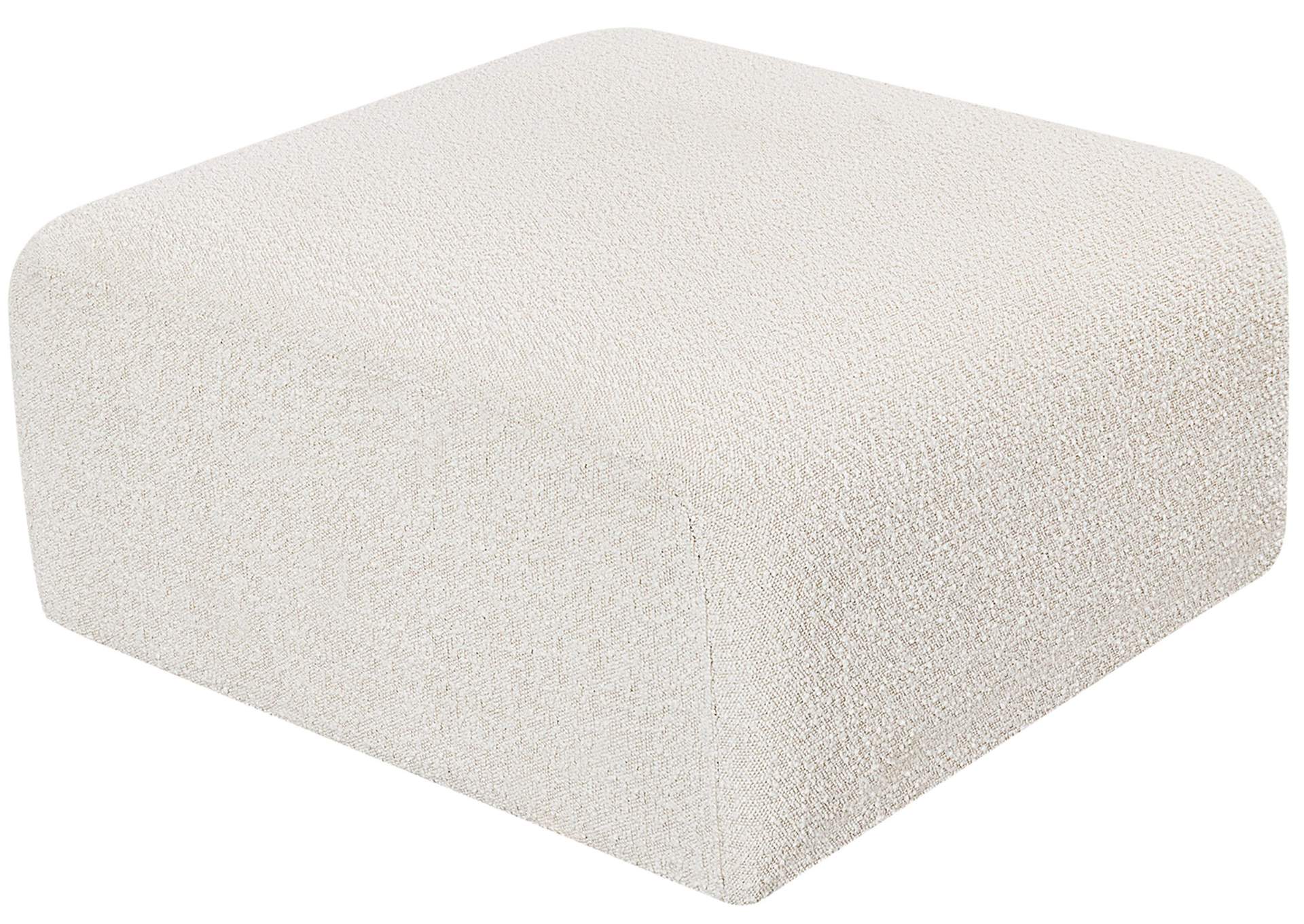 Arc Cream Boucle Fabric Ottoman,Meridian Furniture