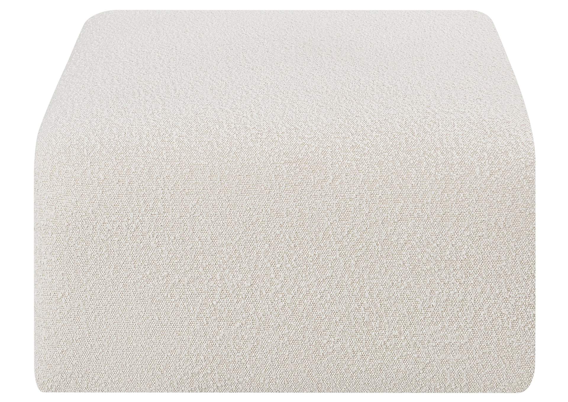 Arc Cream Boucle Fabric Ottoman,Meridian Furniture